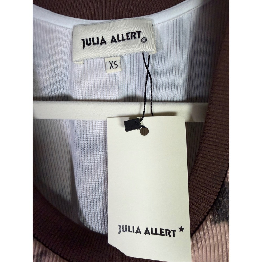Julia Allert Womens Pink Black Tie Dye Ribbed Ringer Tank Top XS New - Picture 4 of 7